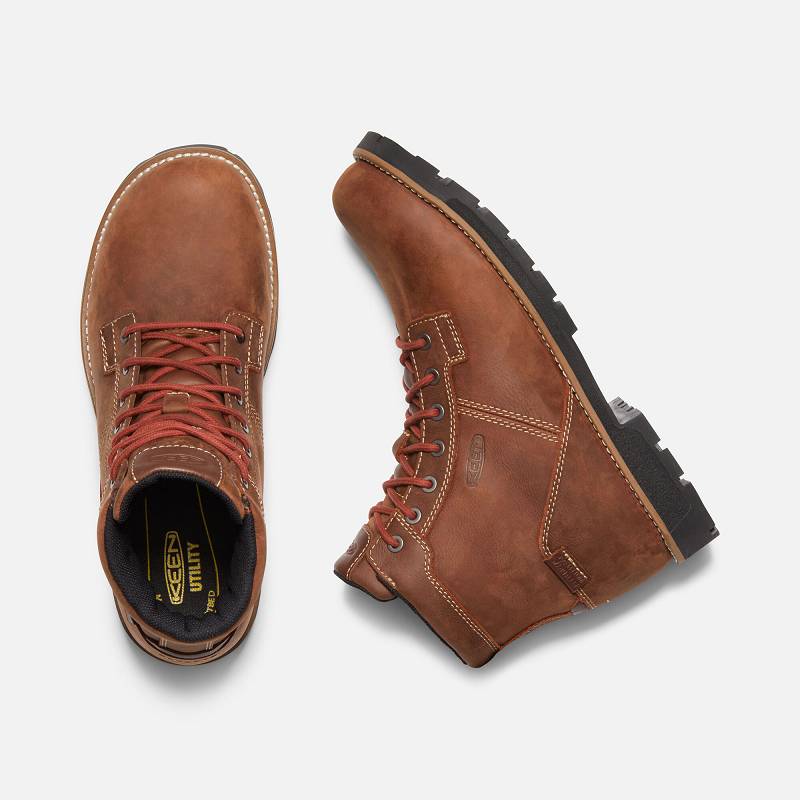 Keen Seattle Waterproof 6" Aluminum Toe Arbeitsschuhe Herren DE-51897 Gingerbread/Brick Red - Keen H